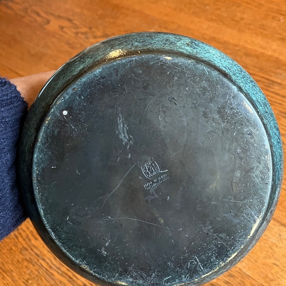 Vintage Mid-Century MCM Pal-Bell Brass Ewer Decanter Vase Made in Israel Green - Picture 13 of 14